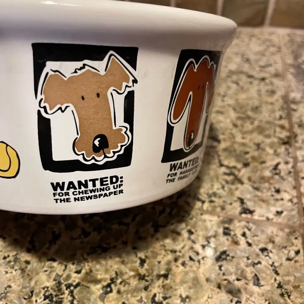 Mug Shots Signature Stoneware Dog Bowl 6 inch